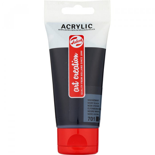 TAC Acrylic 75 ml - Nero Avorio - Colore Intenso e Versatile per i Tuoi Progetti Artistici!
