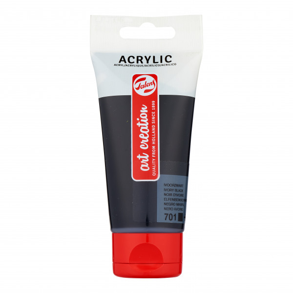 TAC Acrylic 75 ml - Nero Avorio - Colore Intenso e Versatile per i Tuoi Progetti Artistici!