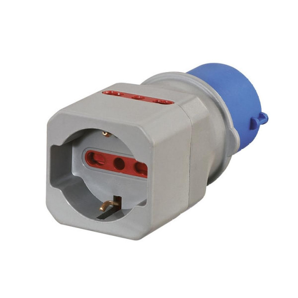 Electraline Adattatore di sistema Spina CEE 2P+T / Presa universale + 2 bivalenti 10/16A. 