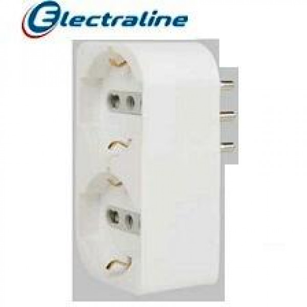 ADATTATORE SALVASPAZIO 2P UNIVERSALI BIANCO ELECTRALINE 