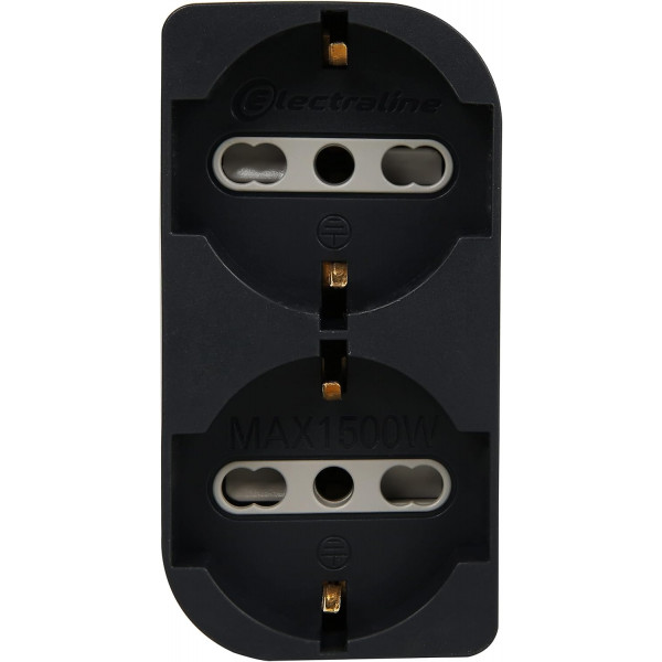 ADATTATORE SALVASPAZIO 2P UNIVERSALE NERO ELECTRALINE 