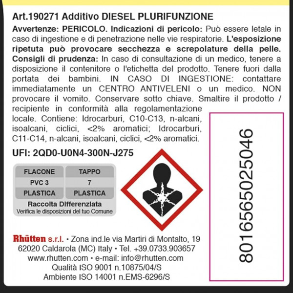 Additivo Multifunzione Diesel 125 ml - Migliora le Prestazioni e la Durata del Tuo Motore Diesel!