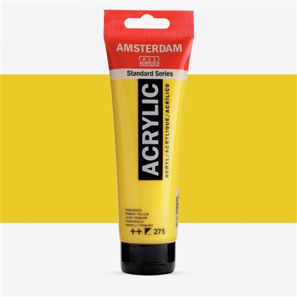 Amsterdam Acrylic 120 ml - Giallo Primario - Colore Vibrante e Versatile per i Tuoi Progetti Artistici!