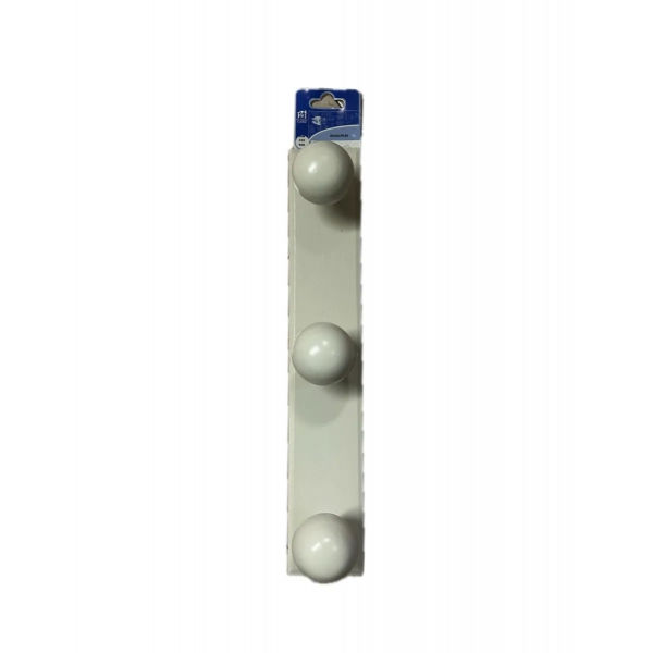 oreca - appendiabiti legno bianco 3 posti 70x400 mm 