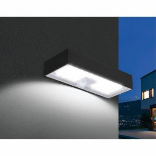 Applique Led Solare Domino Nero 6W Century