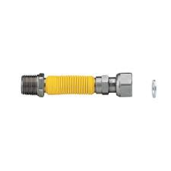 ATTACCHINO INOX PER GAS 1/2"MF 110/210 MM ESTENSIBILE RIVESTITO 