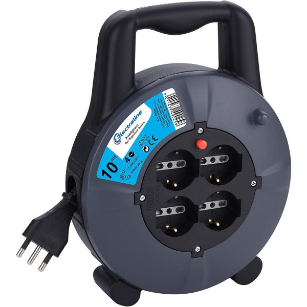 Electraline  Prolunga 10mt Con Avvolgicavo 16A 4 Posti