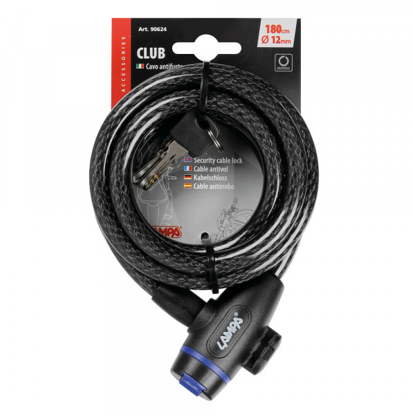 CAVO ANTIFURTO MOTO CLUB 12 MM 180CM  