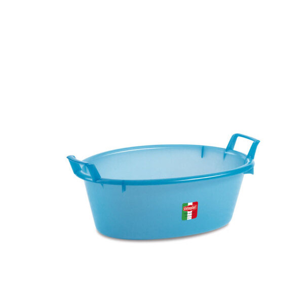 Bacinella ovale in polietilene 30lt Azzurro 60 cm 