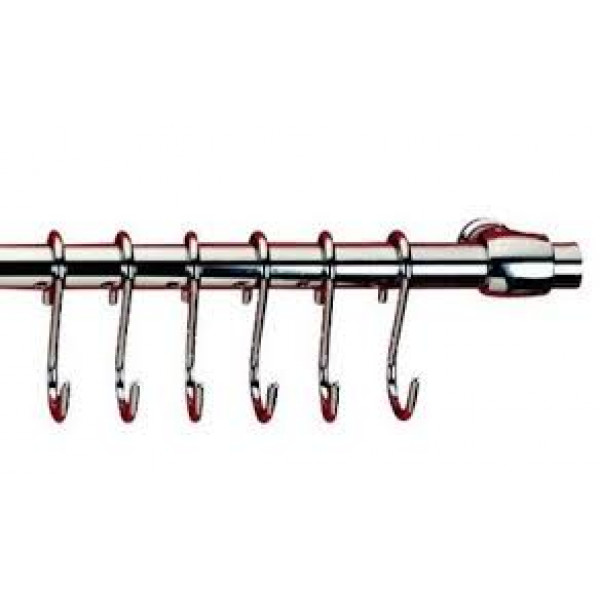 BARRA CROMATA 60 CM CONFEZIONE CON 6 GANCI  