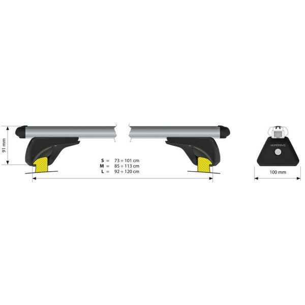 LAMPA In-Rail Alu coppia barre portatutto in alluminio - M - 120 cm