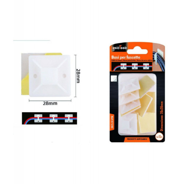 BASETTE CON FASCETTE FISSACAVI 12 PZ