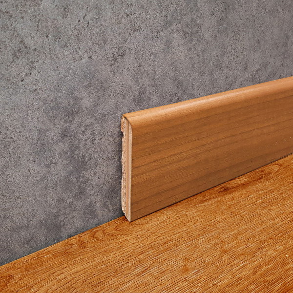 Battiscopa  liscio impiallacciato essenza ciliegio 80x13x2400 mm 