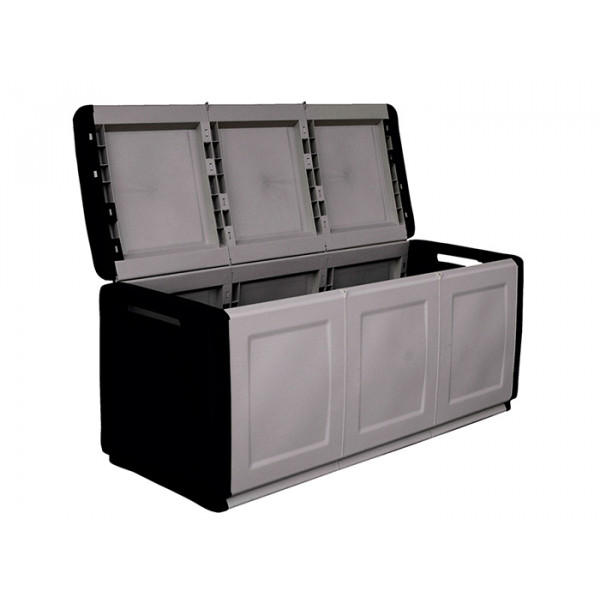 Baule In Resina Box 3 Contenitori Portatutto Da Esterno  antracite nero 138X53 H.CM 57
