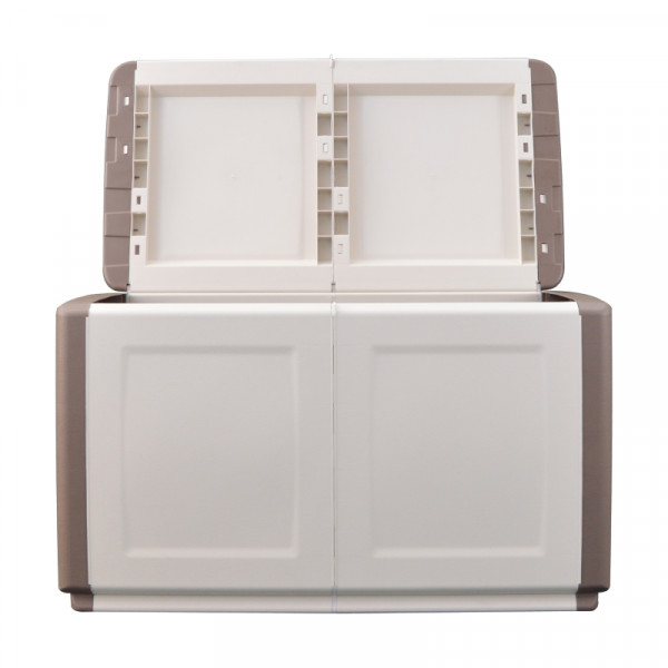 Baule multiuso color tortora e beige, in polipropilene, 960x530xh570 mm