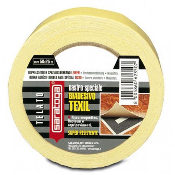 Nastro Doppio Adesivo Tela 25x50mm - Massima Tenuta e Versatilità