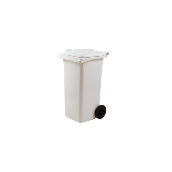  Bidone Quadro con ruote Lt.240 Bianco