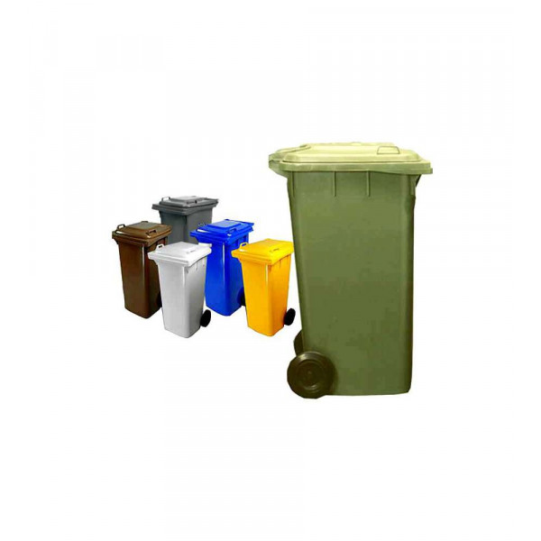 Bidone Quadro con ruote Lt.120 Marrone 