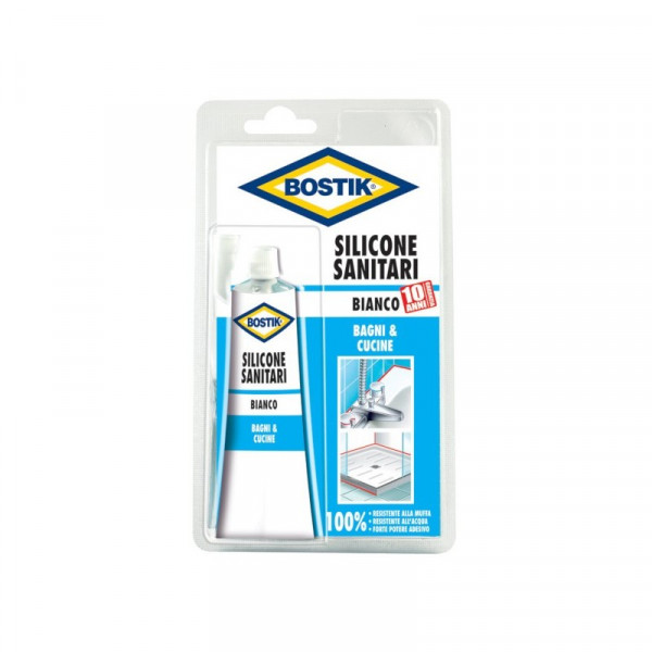 Bostik Sanitari Silicone Bianco 60ml - Sigillante per Ambienti Umidi