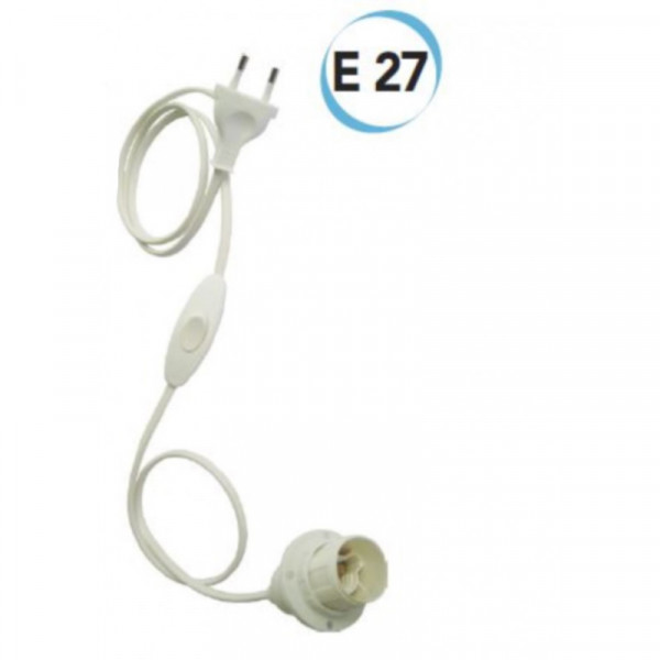 CABLAGGIO CON PORTALAMPADA E27 BIANCO ELECTRALINE 