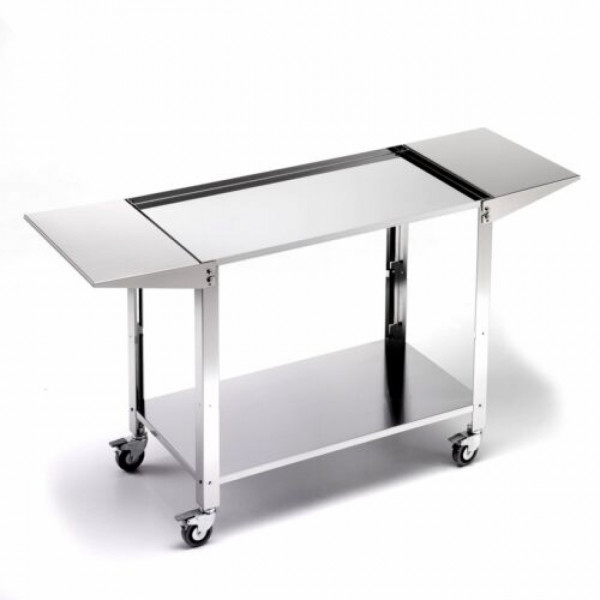 Carrello in acciaio inox grande 128,5x46x76 cm Ompagrill