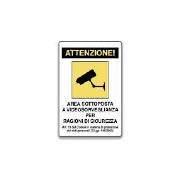 Cartello area videosorvegliata pvc 30x20 Cm