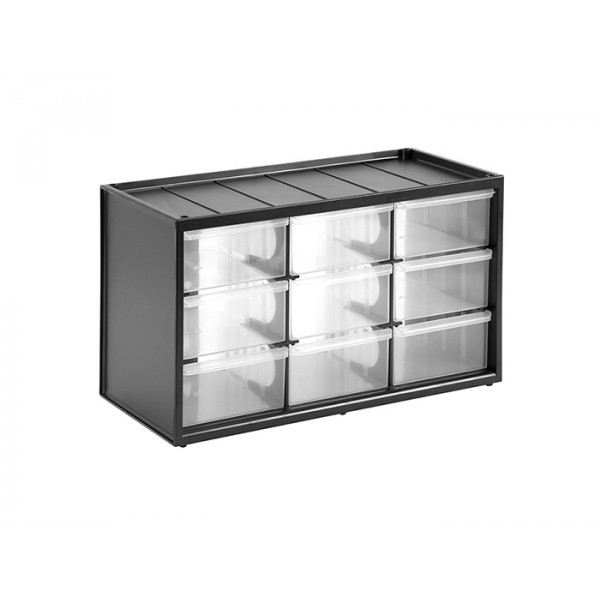 Stanley Cassettiera da officina porta minuteria per chiodi viti 9 cassetti trasparenti