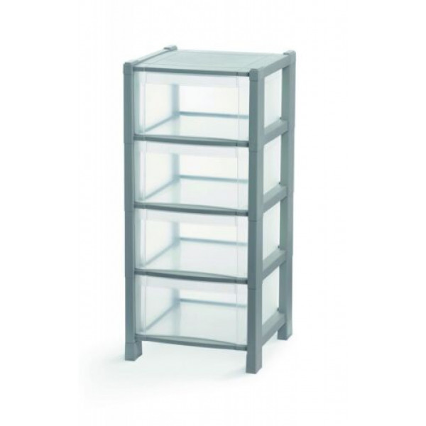 Cassettiera Tower 4 cassetti grigia 83 cm Domoliving