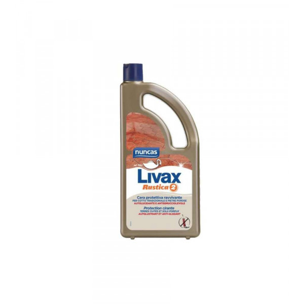 NUNCAS LIVAX CERA RUSTICA 2 PER COTTO E PIETRE POROSE AUTOLUCIDANTE FLACONE DA 1 LT