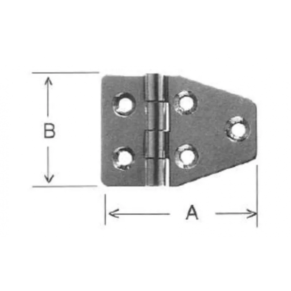 ORECA CERNIERA PER ARREDAMENTI NAUTICI ACCIAIO INOX 55X40MM