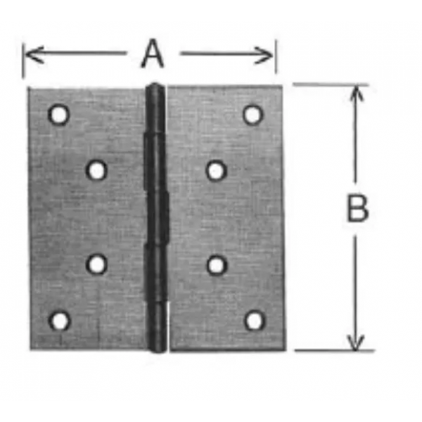 oreca - 2 cerniere quadre con perno fisso in inox 60x60mm
