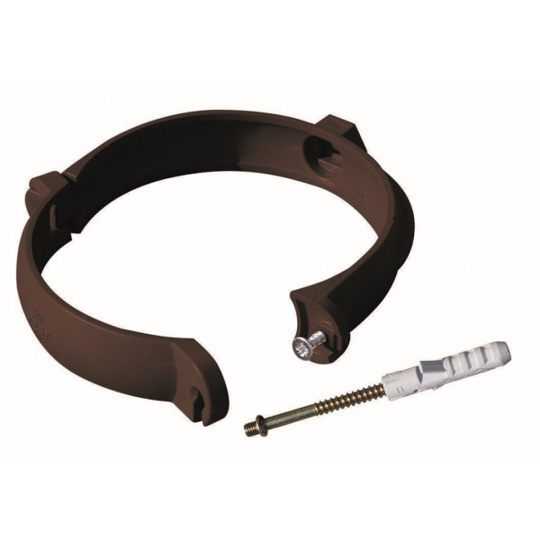 3 collarini viti e tasselli per tubo mm 80 pvc marrone