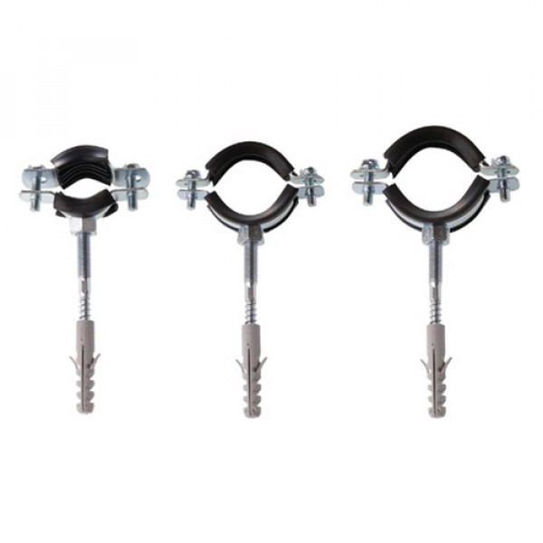 Coppia collari isofonici completi per tubo pvc diametro 35mm 