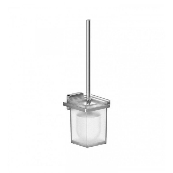 IDRO BRIC CUBO PORTASCOPINO VETRO SATINATO CROMATO