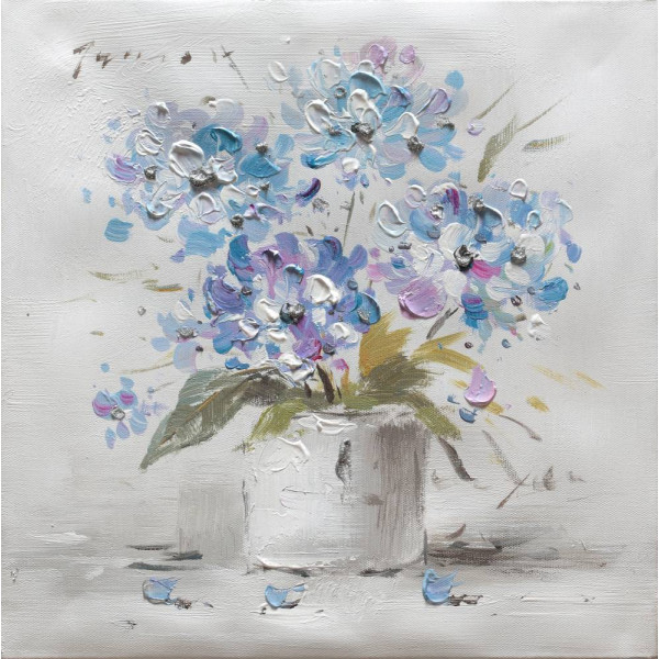 Dipinto su tela soggetto fiori 30X30 cm  