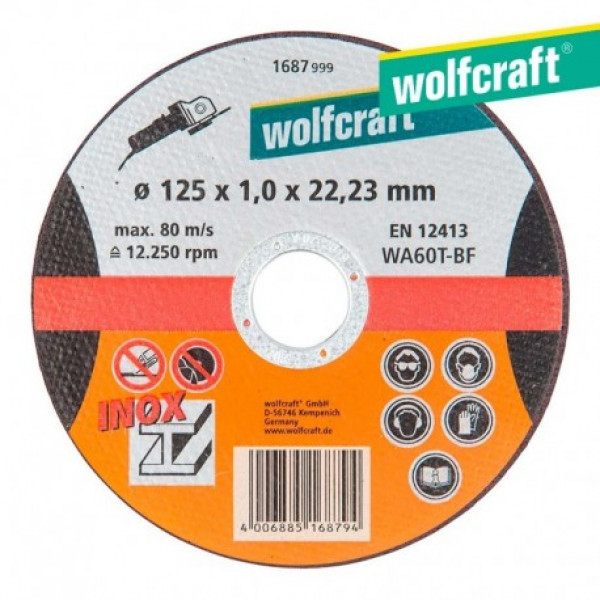 Wolfcraft Disco da taglio metallo  acciaio inox D.125 mm