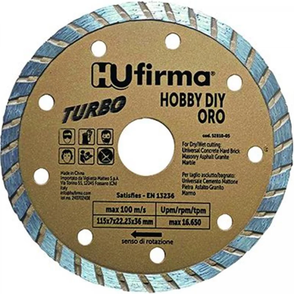 Disco diamantato HU-Firma Turbo Oro DIY d.115mm