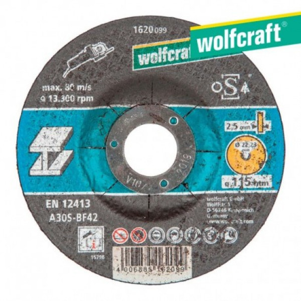WOLFCRAFT DISCO PER FLESSIBILE D. 115 MM METALLO