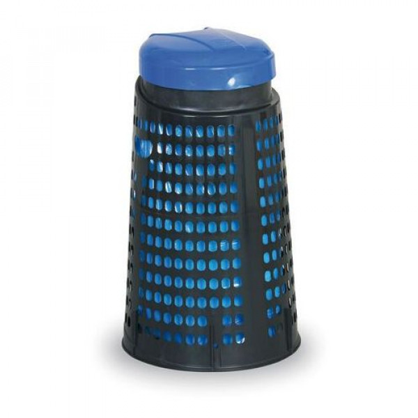 ECO-TRESPOLO GRIGLIA NERO  CON COPERCHIO BLU LT. 110