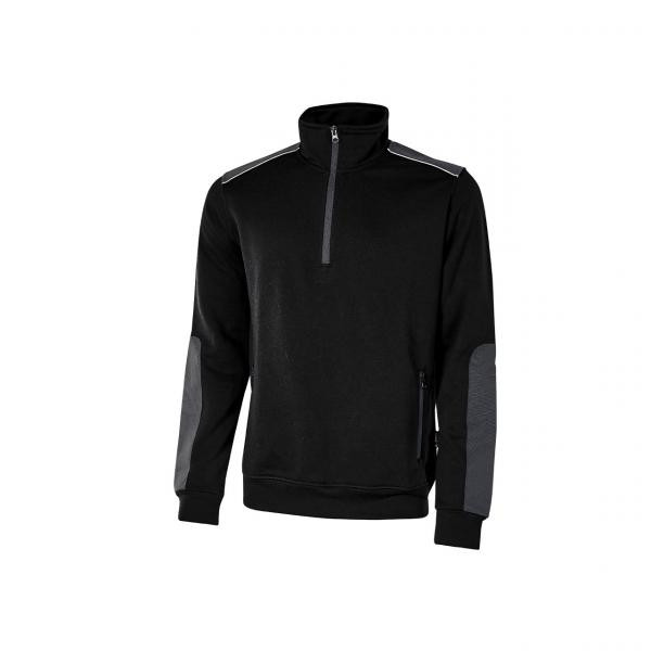 Felpa da lavoro a mezza zip felpata U-Power Cushy Black carbon Tg. S 