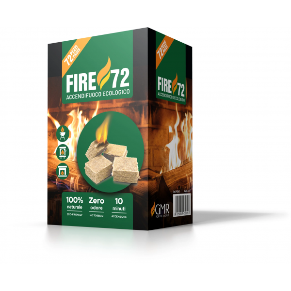 ACCENDIFUOCO ECOLOGICO FIRE CONFEZIONE DA  72 CUBETTI