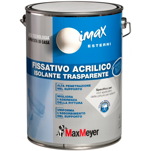 FISSATIVO ISOLANTE ACRILICO  TRASPARENTE ALL'ACQUA FLACONE DA 4 LT 
