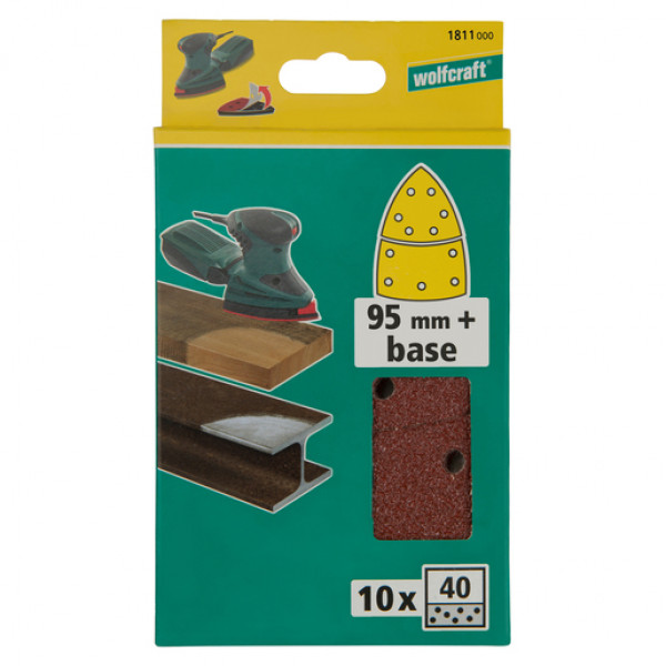 WOLFCRAFT FOGLI ABRASIVI VELCRO GRANA 80  95 MM CONFEZIONE DA 10 PZ  