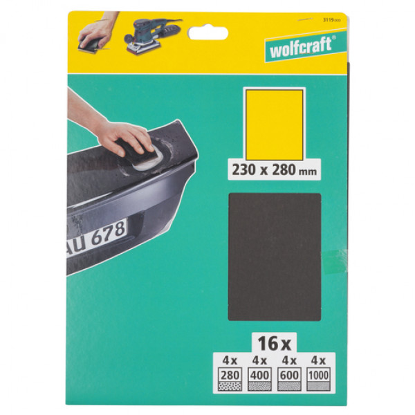 WOLFCRAFT FOGLIO UMIDO/SECCO GRANA 600  23X28 CM