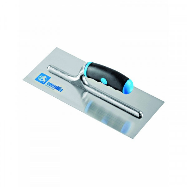 Ausonia Frattazzo acciaio liscio 28x12cm  manico gomma 