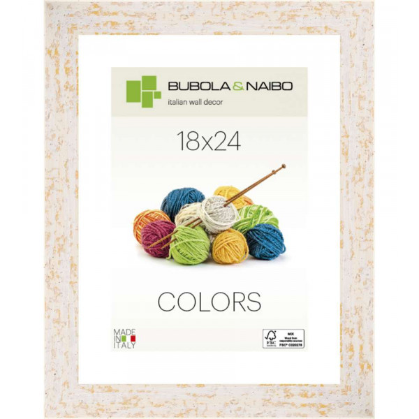 cornice andy in legno serie colors colore bianco 18X24 cm