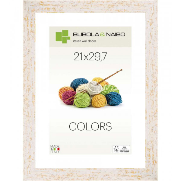 cornice andy in legno serie colors colore bianco 21x29.7 cm