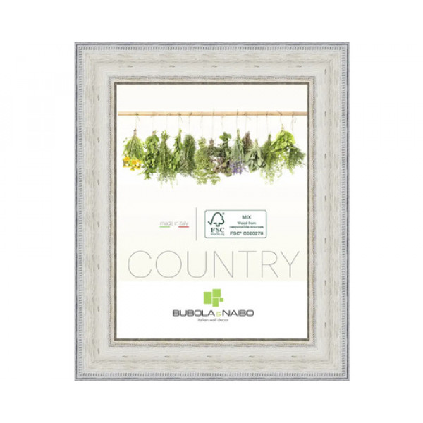 cornice fabriano serie country in legno colore bianco  18x24 cm