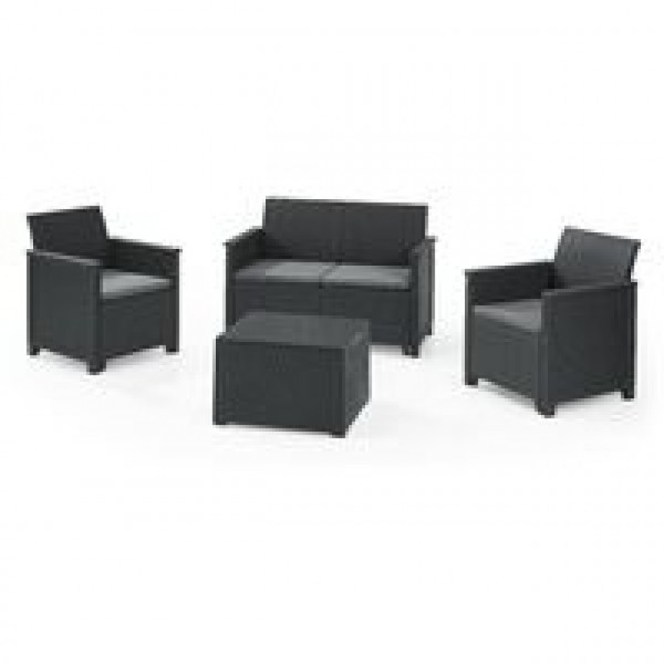 Set salottino Emma Lounge con cuscini Keter