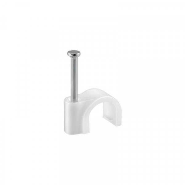 FISSACAVI PVC PIATTO CON CHIODO 8 MM CONFEZIONE DA 25 PZ